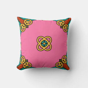 Pink Peace Sign Kaleidoscope Cushion