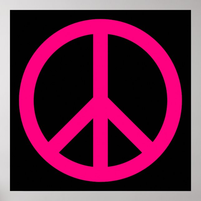 Pink Peace Sign Poster (Front)
