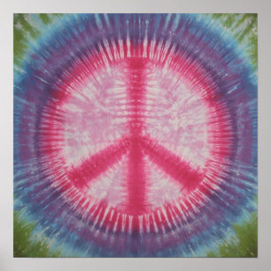 Pink Peace Sign Tie Dye