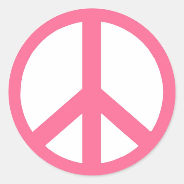Pink Peace Symbol Stickers (Front)