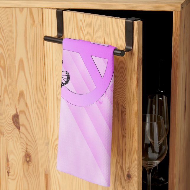 Pink Peace Tea Towel (Thirds Fold)
