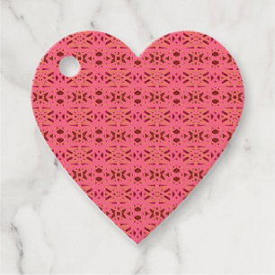 Pink Peach Brown Art Deco Valentine’s Day Fun Gift Favour Tags