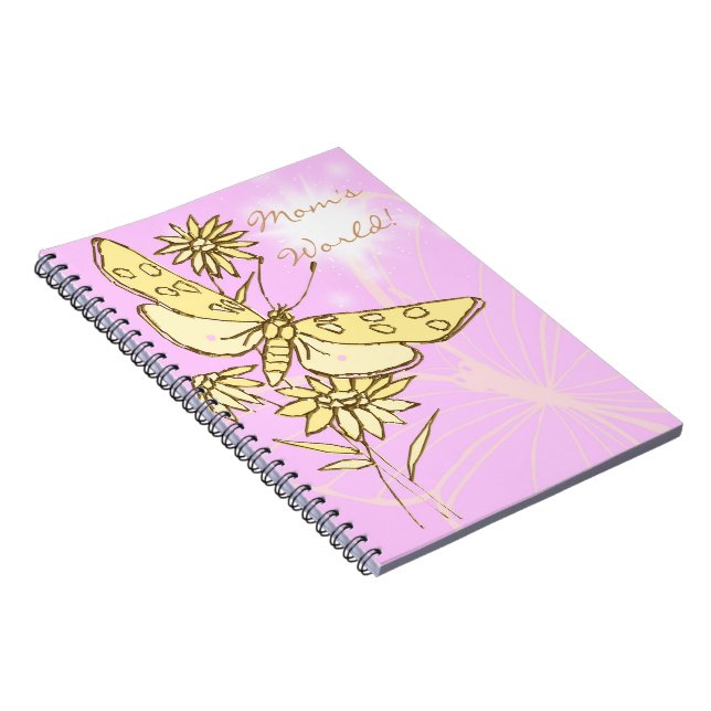 Pink Peach Butterfly Notebook (Right Side)