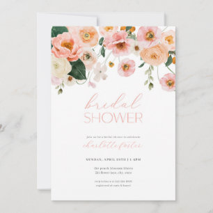 Pink & Peach Floral Bridal Shower Invitation