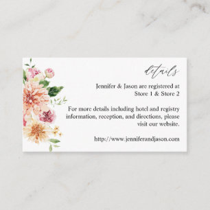 Pink & Peach Floral & Greenery Enclosure Card