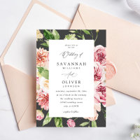 Pink & Peach Floral & Greenery Wedding - Grey V2