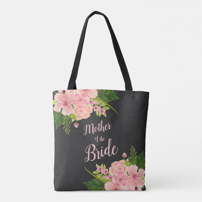 Pink & Peach Floral Sprays Mother of the Bride Tote Bag (Back)