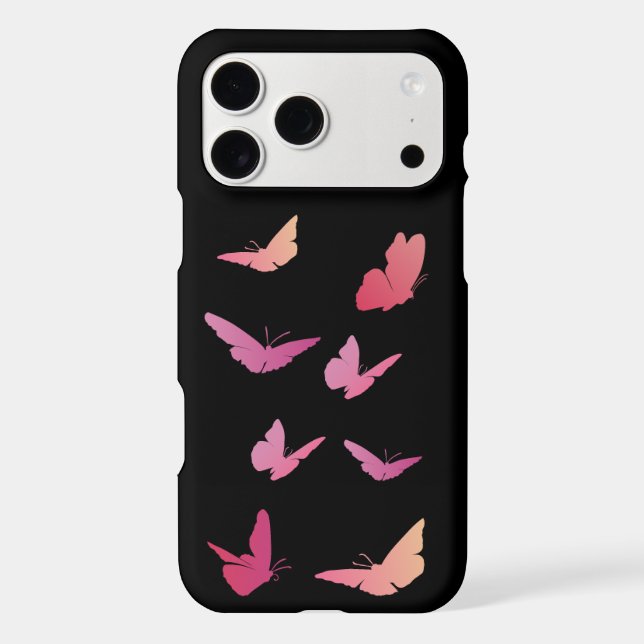 Pink Peach Gradient Butterfly Aesthetic Pattern (Back)