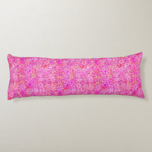 pink, peach, orchid and coral flowers body cushion