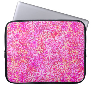 pink, peach, orchid and coral flowers laptop sleeve