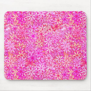 pink, peach, orchid and coral flowers mouse pad