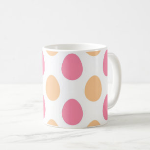 Pink Peach Pastel Easter Eggs Pattern Coffee Mug
