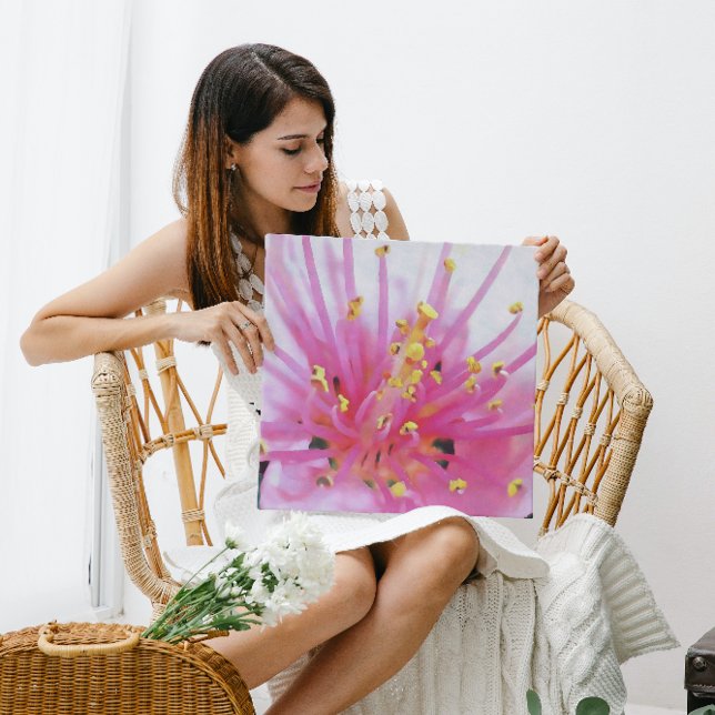 Pink Peach Pollen Macro Abstract Art Canvas Print (Creator Uploaded)