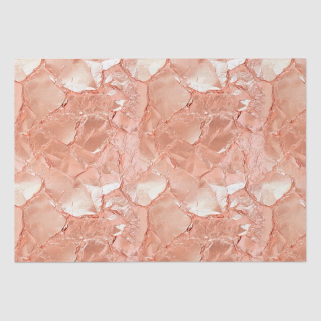 Pink Peach Rose Gold Glam Tissue Paper (Front)