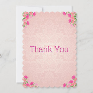 Pink & Peach Scalloped Thank You Card