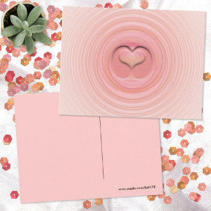 Pink Peach Spiral Abstract Heart Blank Back Postcard
