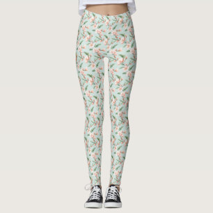 Pink Peach Tree Blossom All-Over-Print Leggings