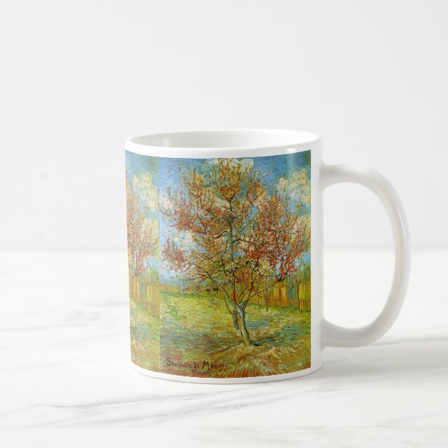 Pink Peach Tree in Blossom by Vincent van Gogh Coffee Mug (Right)