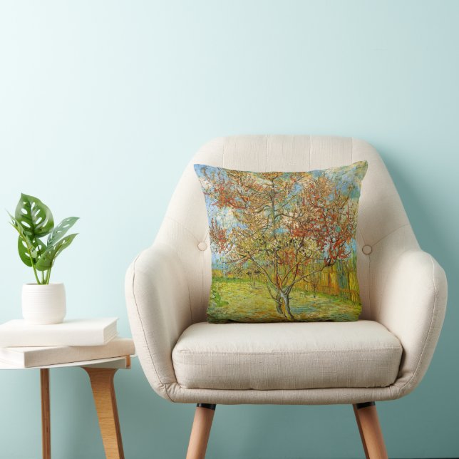 Pink Peach Tree in Blossom by Vincent van Gogh Cushion (Chair)