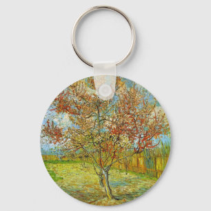 Pink Peach Tree in Blossom Reminiscence of Mauve Key Ring