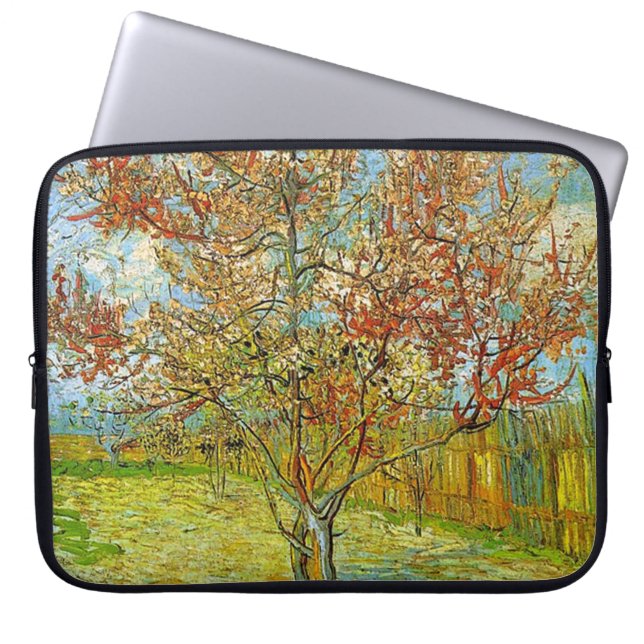 Pink Peach Tree in Blossom Reminiscence of Mauve.. Laptop Sleeve (Front)