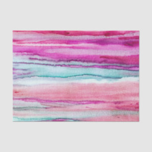 Pink Peach Turquoise Waves Tissue Paper