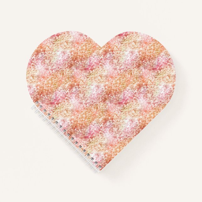 Pink Peach Unicorn Glitter Notebook (Front)