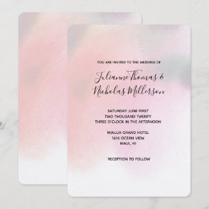 Pink Peach Watercolor Abstract Invitation