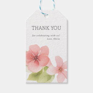 Pink Peach Woodland Fox Baby Shower Gift Tag