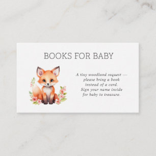 Pink Peach Woodland Fox Books for Baby Enclosure Card
