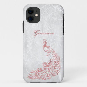 Pink Peacock Personalised Case-Mate iPhone Case