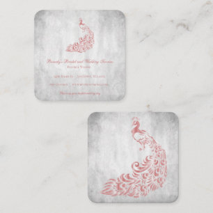 Pink Peacock Wedding and Bridal Services Square Business Card