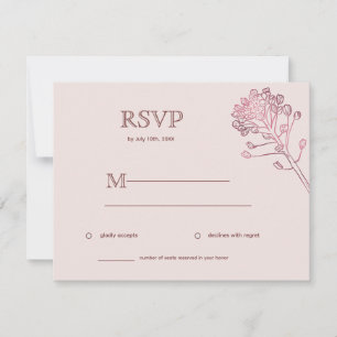 Pink Pearl Botanical Horizontal RSVP Card