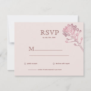 Pink Pearl Botanical Horizontal RSVP Card