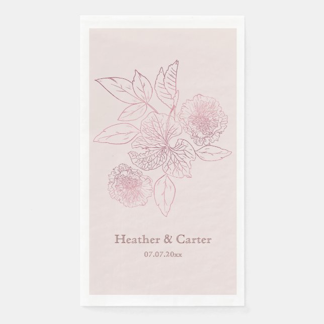Pink Pearl Botanical Napkin (Front)
