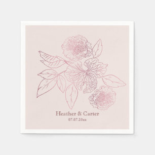 Pink Pearl Botanical Napkin