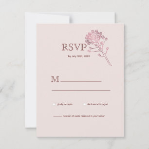 Pink Pearl Botanical RSVP Card