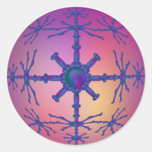 Pink pearl design with pattern classic round sticker