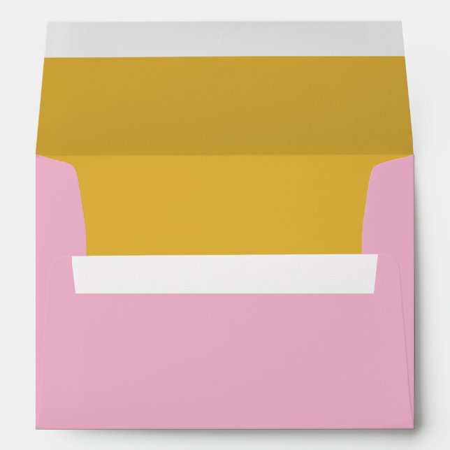 Pink Pearl Gold Insert Wedding Envelope (Back (Bottom))