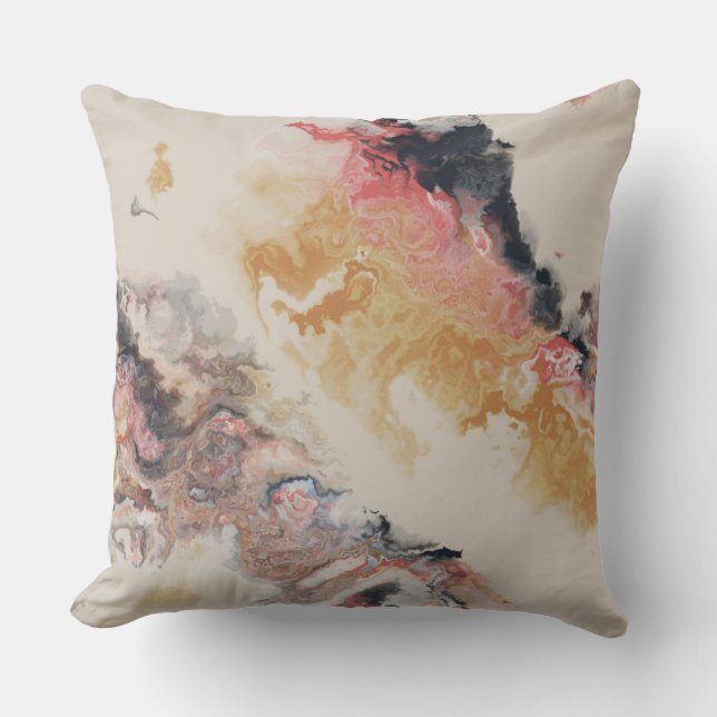 Pink Pearl Marbled Abstract Cushion (Front)