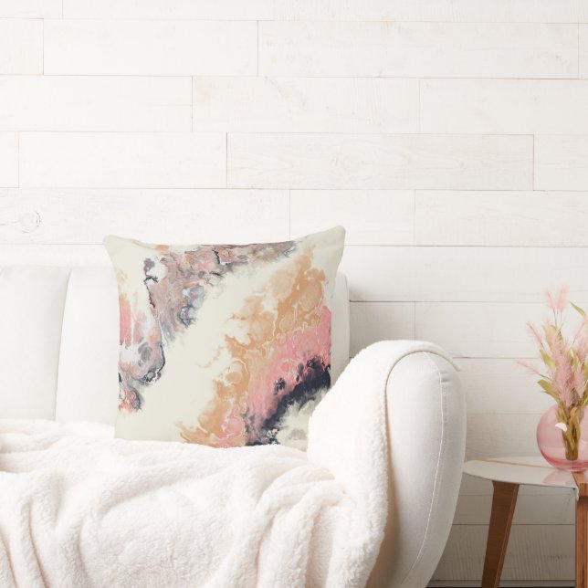 Pink Pearl Marbled Abstract Cushion (Couch)