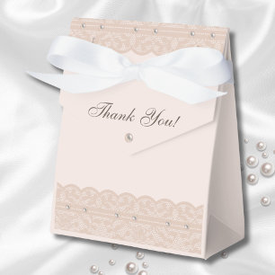 Pink Pearl Regency Vintage Lace Bridal Shower Favour Box