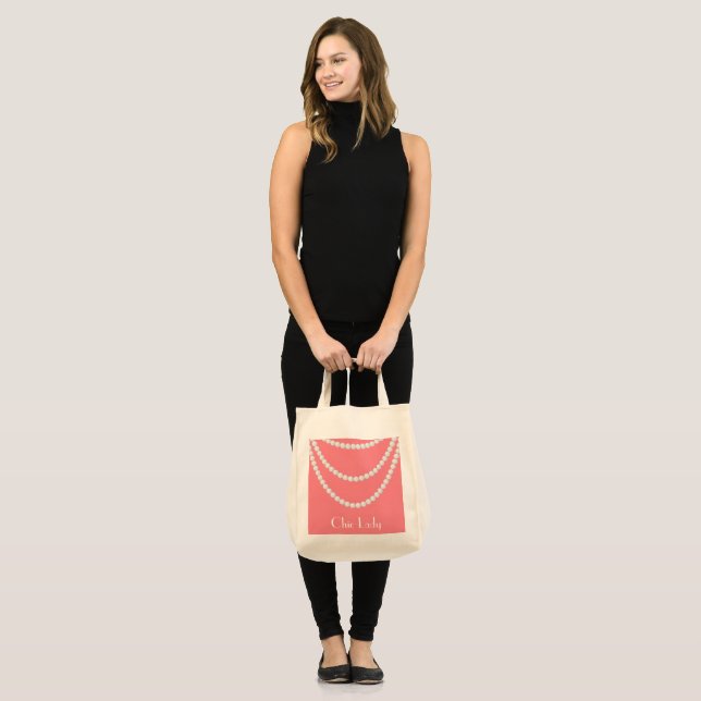 pink pearls bridal tote bag (Front (Model))