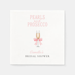Pink Pearls & Prosecco Bridal Shower  Sign Napkin