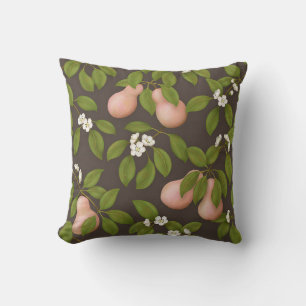 Pink Pears (dark brown) Cushion