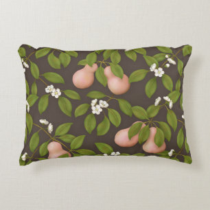Pink Pears (dark brown) Decorative Cushion