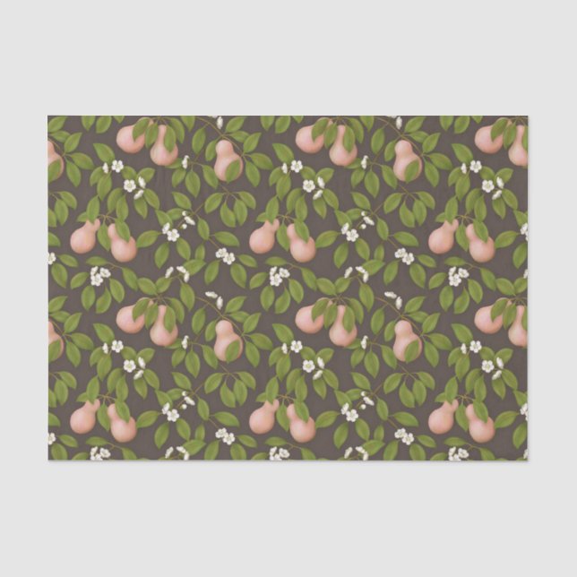 Pink Pears (dark brown) Tissue Paper (Front)