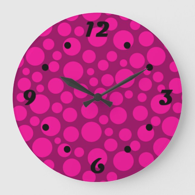 Pink peas large  large clock (Front)