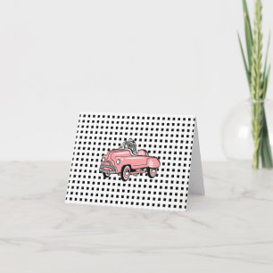 Pink Pedal Car (b. 1920, d. 1960) Greeting Card