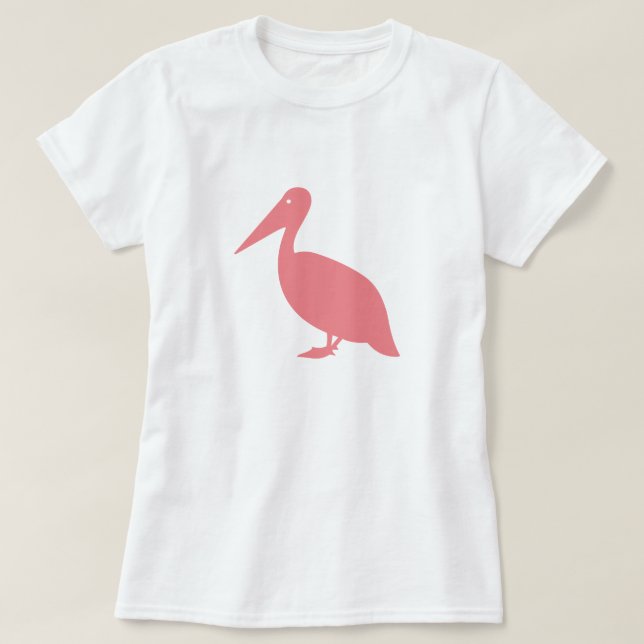 Pink Pelican Silhouette T-Shirt (Design Front)